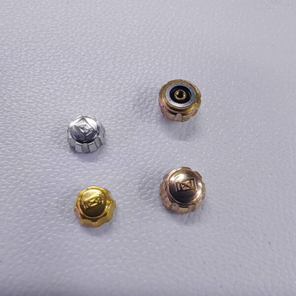 Longines PrimaLuna: Stainless Steel Crowns & Time-Setting Buttons