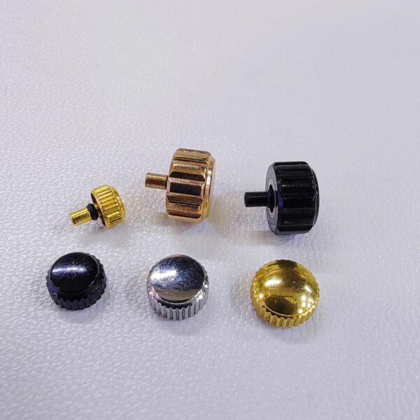 Stainless Steel Universal Crowns and Time-Setting Buttons (No Brand Mark)