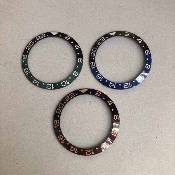 Rolex bezel, graduated ring for GMT-Master, Cerachrom Pepsi bezel insert,