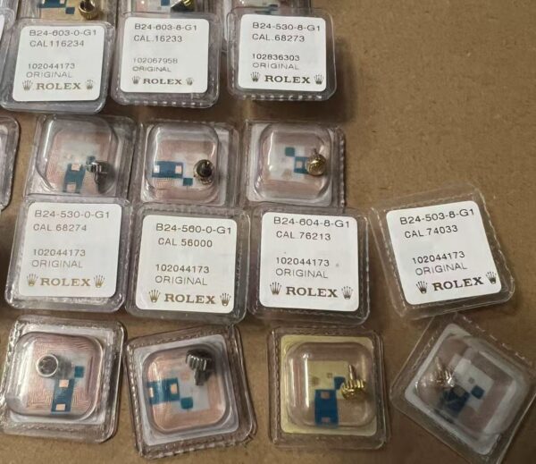 9- Brand New European Version, Rolex & Tudor Electroplated K Gold Crowns & Crown Tubes126233