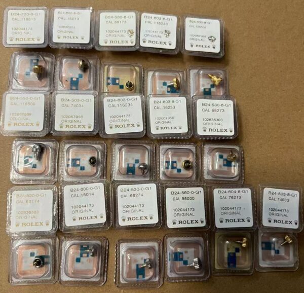 9= Brand New European Version, Rolex & Tudor Electroplated K Gold Crowns & Crown Tubes126233
