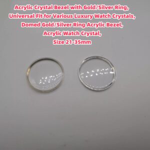 Domed Acrylic Bezel with Gold/Silver Ring, Acrylic Watch Crystal