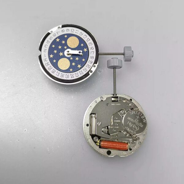 Watch Accessories, Original Swiss RONDA 788 Three-Hand Quartz Movement (Moon Phase & Star Display)