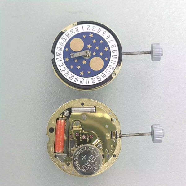 Watch Accessories, Original Swiss RONDA 788 Three-Hand Quartz Movement (Moon Phase & Star Display)