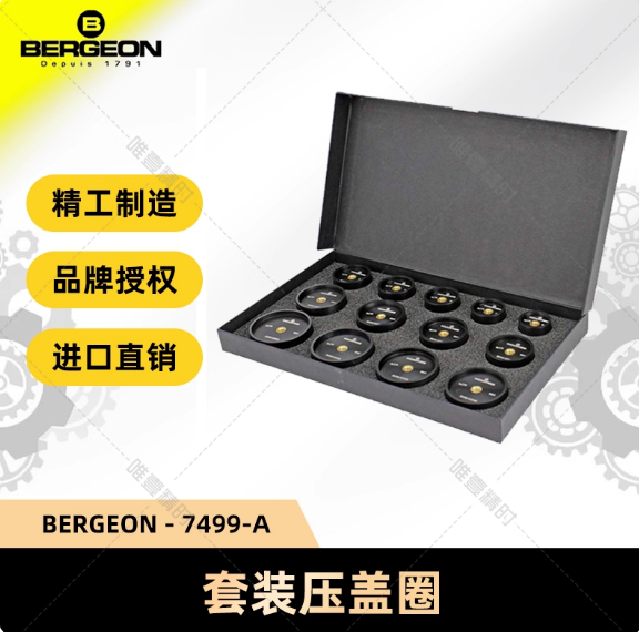 Swiss Made BERGEON 7499-A 13-Piece Reversible Synthetic Die Set for Watch Bezel & Case Back Pressing