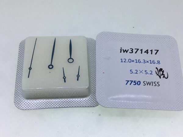 Watch Accessories: Swiss 7750 Movement Blued Steel Hands (Heat-Treated Blued Hands), 5 Hands in Blued Color for IWC IW371417