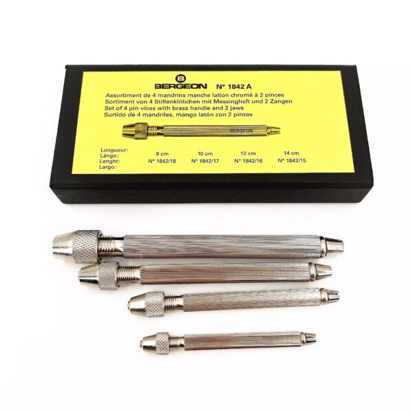 Swiss Genuine Imported BERGEON 1842 B 4-Piece Set - Watchmakers' Holding Tweezers (Watch Tool)