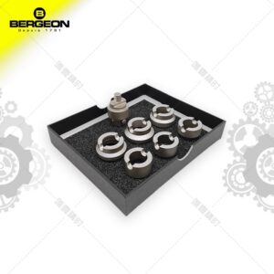 Swiss Made BERGEON 5538 6-Piece Die Set with Adapter for Rolex Oyster Case Back Opening