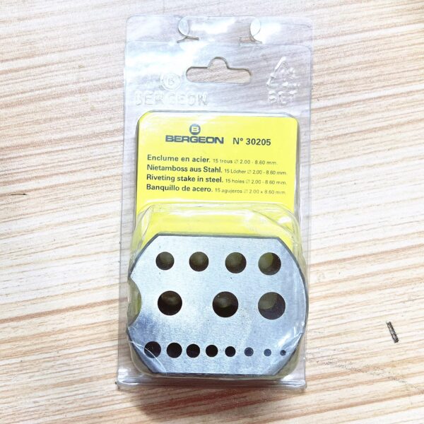Swiss Made BERGEON 30205 15-Hole Steel Bench Block for Watch Repair
