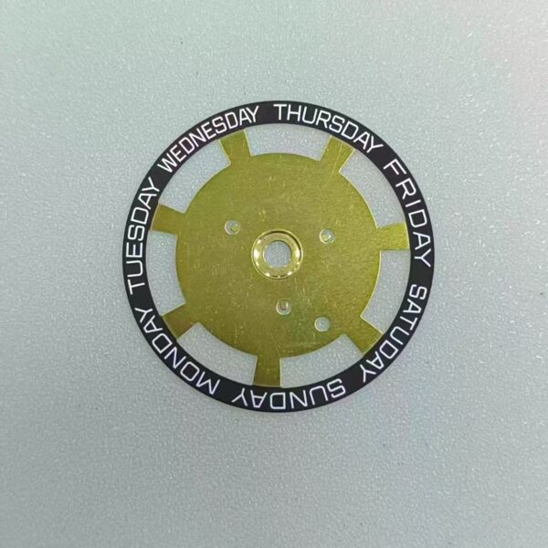 Watch Accessories: Swiss Imported Original ETA2834 Date Disc, Day Disc, 2834-2557 in Gold and White