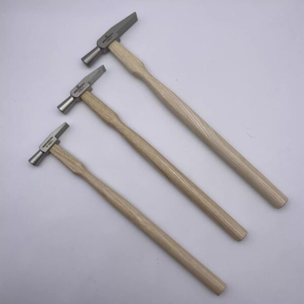 222 Swiss Imported BERGEON 1438-1, 1438-2 & 1438-3 Wooden-Handled Steel Hammers (Watch Repair Tools / Watchmaker's Hammers)