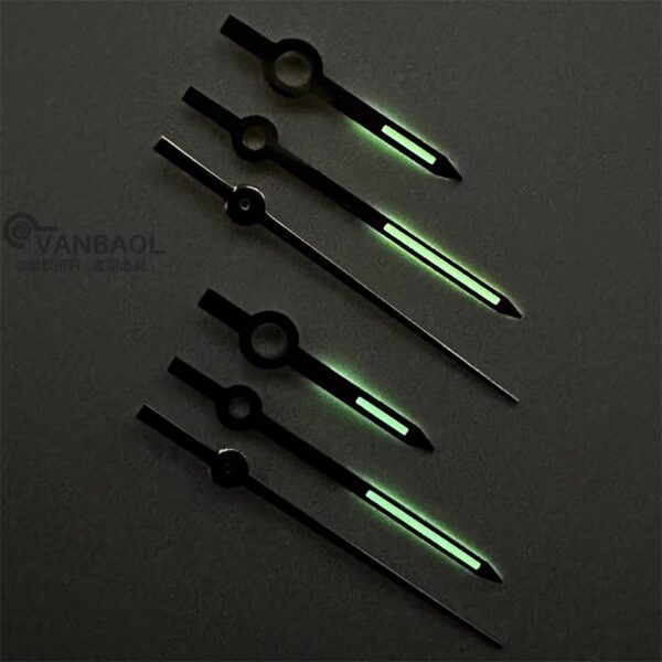 222=、 Watch Accessories: Rolex 6694 Watch Hands - for 1225 Movement (Green Luminous Hands)