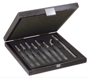 Genuine Swiss BERGEON 7026 Magnetic-Resistant Tweezer Set with Storage Case (Watch & Clock Repair Tool)