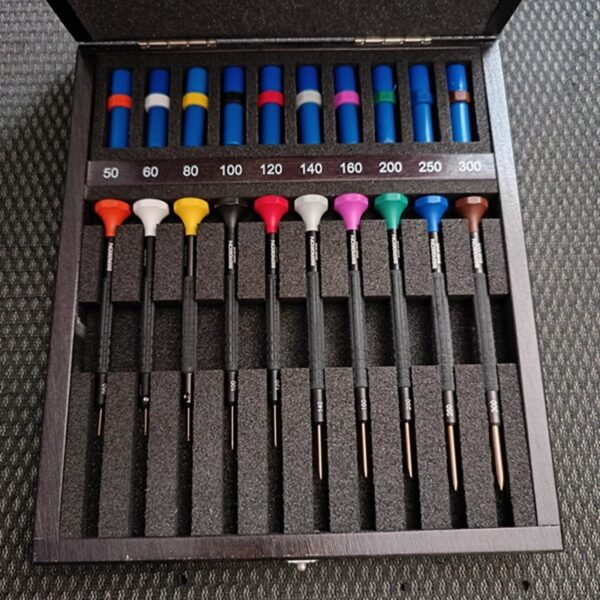 Swiss Made BERGEON 8899-A10 10-Piece Anti-Magnetic Copper Bit Screwdriver Set (Watch Repair Tool with Storage Case)