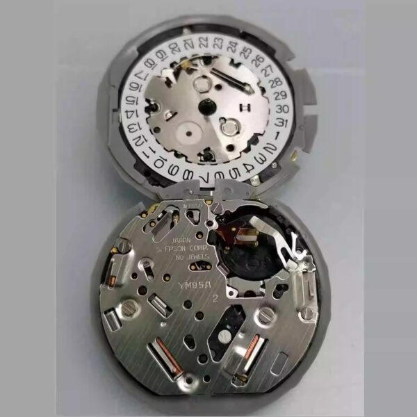3 Watch Accessories: Miyota YM95A Quartz Movement, YM95 Movement, 6-9 Seconds, 3 O'clock Calendar