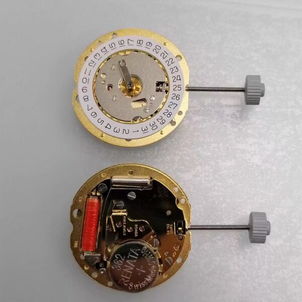 Watch Accessories, Swiss Movement, RONDA 785 Three-Hand Quartz Movement (Gold & White Versions, Date at 3 O'clock Position)