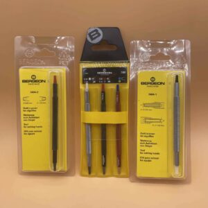 Swiss Imported BERGEON 7404 - 3-Piece Set of Dual-Ended Pin Tools for Watch Repair, Without Base