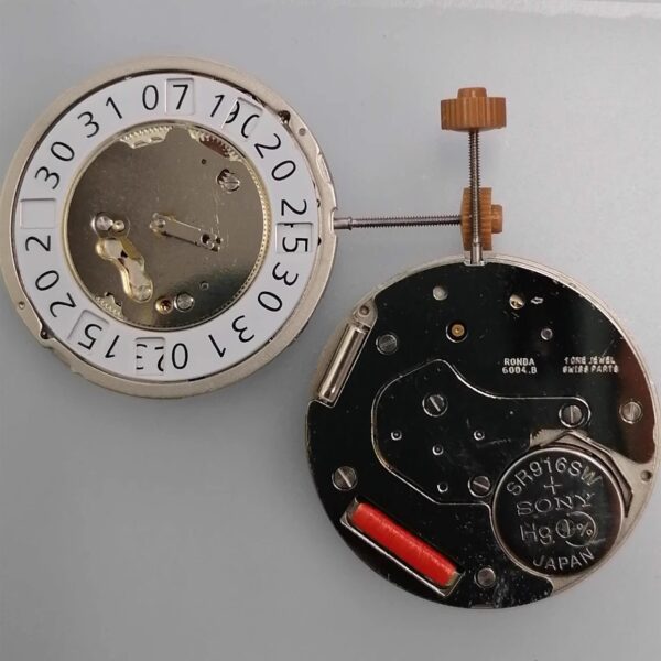 Watch Accessories, Original Swiss RONDA 6004.B/6004B Quartz Movement (Date at 12 O'clock Position)