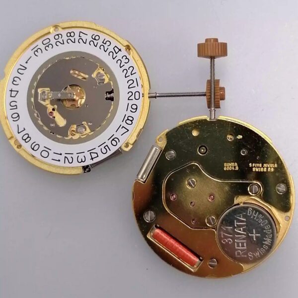 4 Watch Accessories, Brand New Original Swiss ETA Movement, ETA 6004.D Quartz Movement (Two-and-a-Half-Hand, Gold Version)
