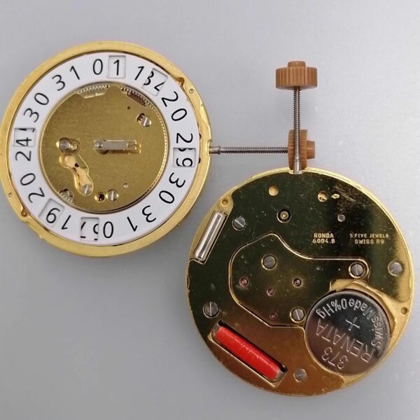 Watch Accessories, Original Swiss RONDA 6004.B/6004B Quartz Movement (Date at 12 O'clock Position)