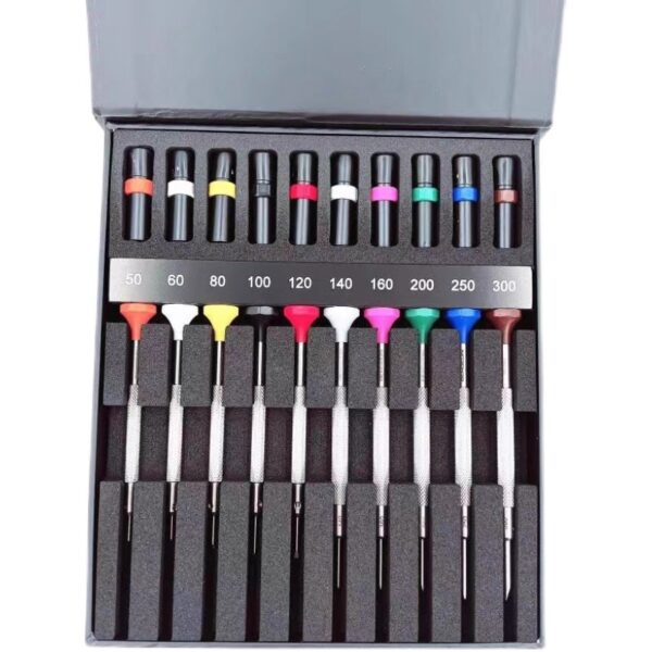 Watch Repair Tool: Swiss Made BERGEON 30081-AC10 Set of 10 Ergonomic Straight-Blade Screwdrivers