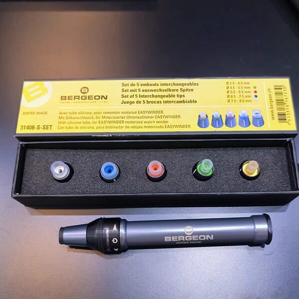Swiss BERGEON 31408-S SET Motorized Watch Crown Winder Tool (Electric Automatic Watch Winding Pen)