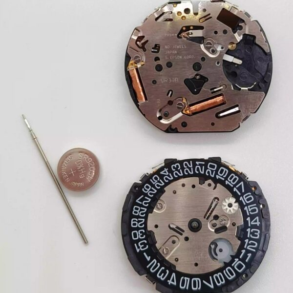Watch Accessories: Brand-New Original Japanese VR34 Quartz Movement, VR34A Six-Pin Multi-Function Movement
