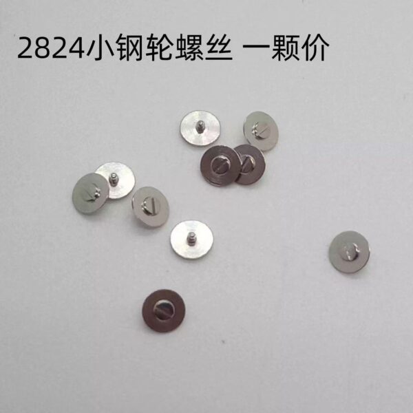 6 Screws and Parts for 2824, 2836 Movements: Bridge Screws, Movement Retaining Screws, Bearing Screws, Movement Retaining Plates, Main Ratchet Wheels