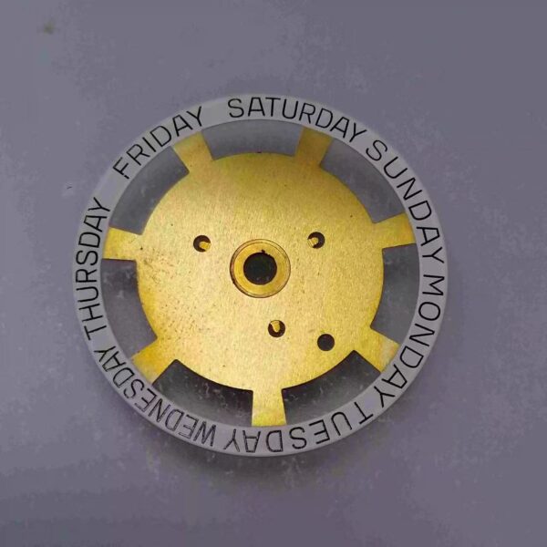 Watch Accessories: Swiss Imported Original ETA2834 Date Disc, Day Disc, 2834-2557 in Gold and White