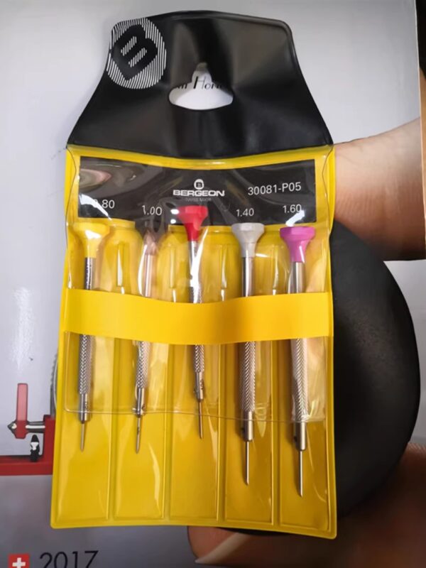 Swiss Made BERGEON 30081-P05 5-Piece Slotted Screwdriver Set