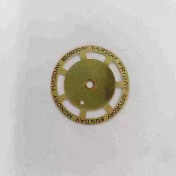 Watch Accessories: Swiss Imported Original ETA2834 Date Disc, Day Disc, 2834-2557 in Gold and White