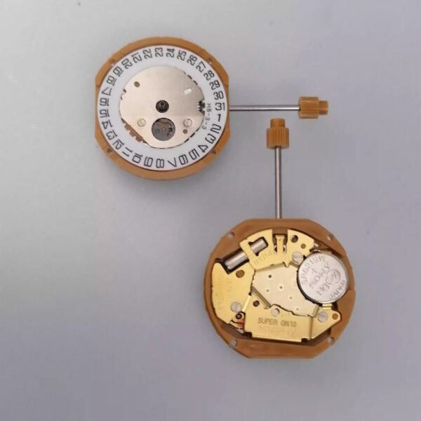 Watch Movement Accessories: Brand New GN12 White Quartz Single Calendar Movement, Replacement for GN10 Movement, Three-Hand