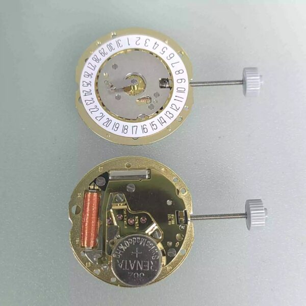 Watch Accessories, Original Imported Swiss RONDA 784 Two-Hand Movement (Date at 3/6 O'clock Positions), Gold Version