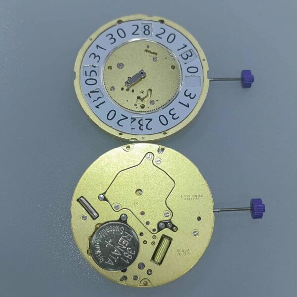 Swiss RONDA Movements 7004N, 7004B, 7004P, 7003N, 7003B, 7003L (Gold Version) - Watch Accessories