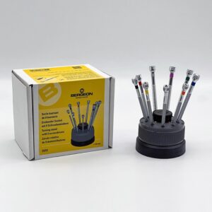 Swiss Made BERGEON 5970 9-Piece Precision Screwdriver Set (Watch Repair Tool)