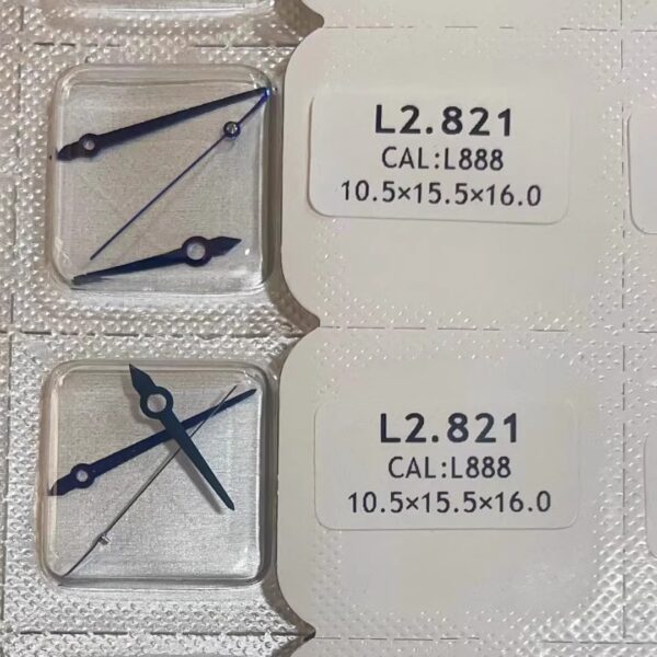 Watch Accessories: Genuine Replacement Watch Hands for Longines - for L888 Movement, L2.821 Hands, Blue Three-Hand Set (Hour, Minute & Second Hands)