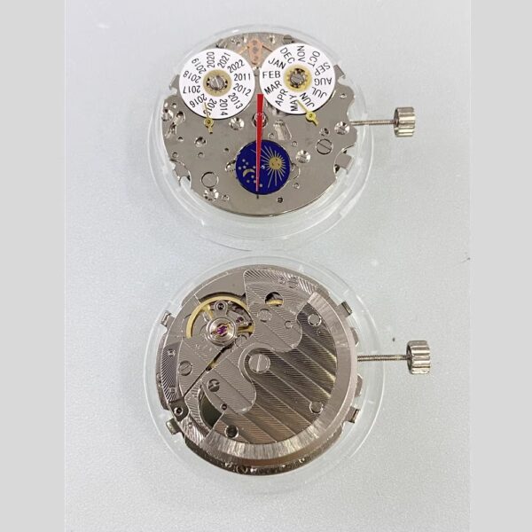 Watch Accessories, Tianjin T17 Forked Movement, Perpetual Calendar with Big Date, 3-6-9 Second Moon Phase, Single Calendar Two-and-a-Half-Hand Gold Movement.