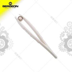 Swiss-Imported BERGEON 6225 Rubber-Tipped Tweezers (Non-Slip, for Handling Plastic & Electronic Components)