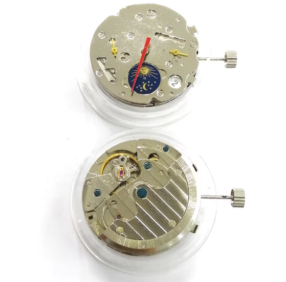 Watch Accessories, Tianjin T17 Forked Movement, Perpetual Calendar with Big Date, 3-6-9 Second Moon Phase, Single Calendar Two-and-a-Half-Hand Gold Movement.