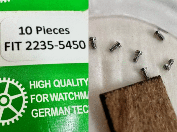 Watch Parts - Imported Swiss Replacement 2235-5450 Hairspring Bridle Screw, One 2235 Hairspring Bridle Screw