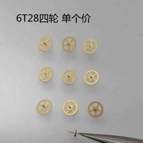 Genuine Japanese 6T28 Movement: Hour Wheel, Minute Wheel, Second Wheel, Center Wheel, Third Wheel, Fourth Wheel, Reduction Wheel