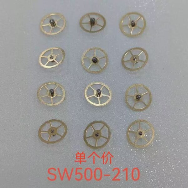 10 Original Swiss SW500 Movement: Balance Wheel, Escape Wheel, Pallet, Bearing; 8000 Large Second Wheel, 6912H Second Wheel, 1488 Automatic Third Wheel, Second Wheel