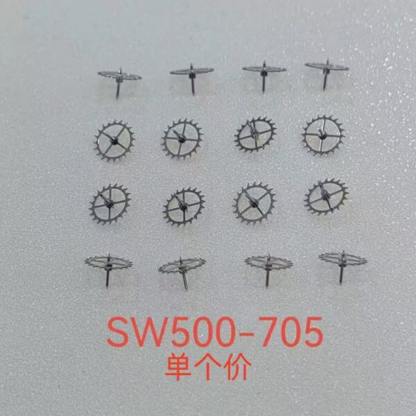 2 Original Swiss SW500 Movement: Balance Wheel, Escape Wheel, Pallet, Bearing; 8000 Large Second Wheel, 6912H Second Wheel, 1488 Automatic Third Wheel, Second Wheel