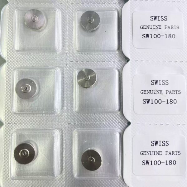 Swiss SW100 Movement Parts - Barrel, Mainspring Barrel, Crown Wheel, Clutch Wheel & Balance Wheel