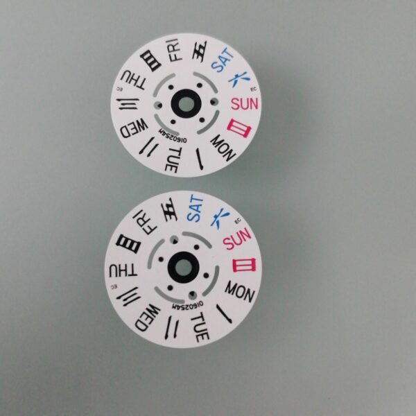 Original Japanese NH35/NH36/NH37 Movement Watch Accessories: Black Date Disc & Day Disc (3-O'clock Position)