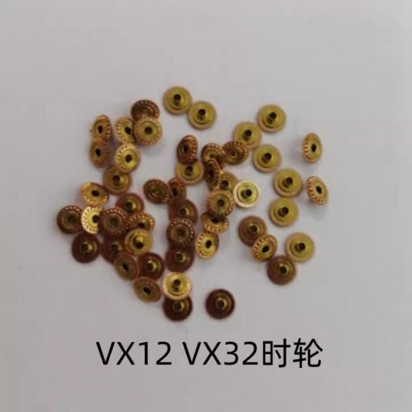 3= Japanese Movement VX12, VX32 Crossing Wheel, Hour-Minute-Second Wheel, Date Wheel, Setting Wheel, Clutch Wheel, Setting Lever, Third Wheel