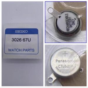Seiko Watch Compatible Solar Rechargeable Battery CTL621F 3026 67U - Brand New Watch Accessory