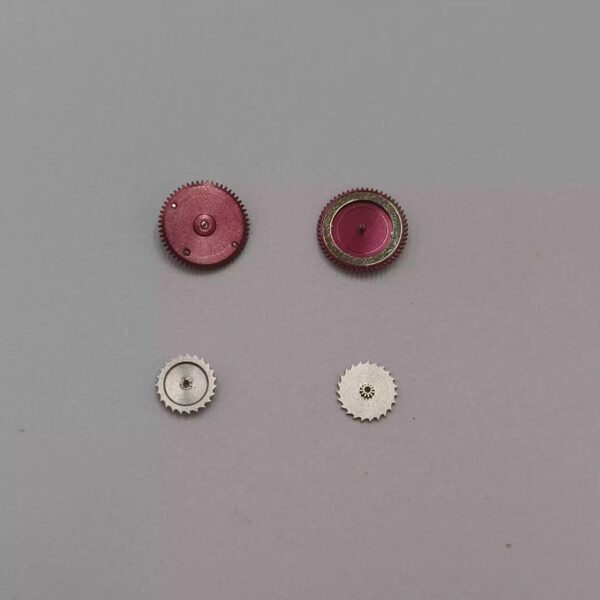 Domestic Movement Parts - Shanghai 3135 Balance Wheel with Blue Hairspring, Red Wheel, Setting Wheel, Cross Wheel 260