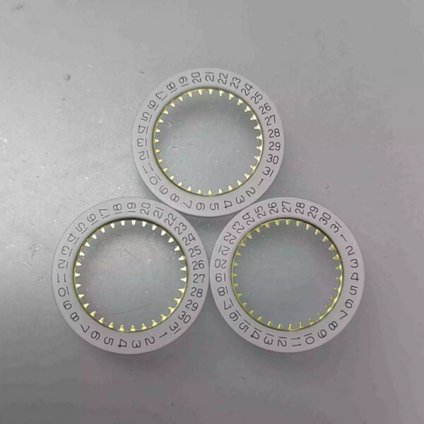 Watch Repair Tools & Watch Accessories: Swiss 585 Movement Calendar Disc, White, 3 o'clock Position, 6 o'clock Position