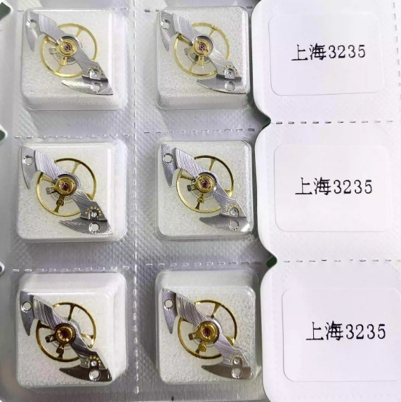 Watch Accessories - Domestic Shanghai 3235 Movement Spare Parts, 3235 Balance Wheel with Blue Hairspring, Crown Stem